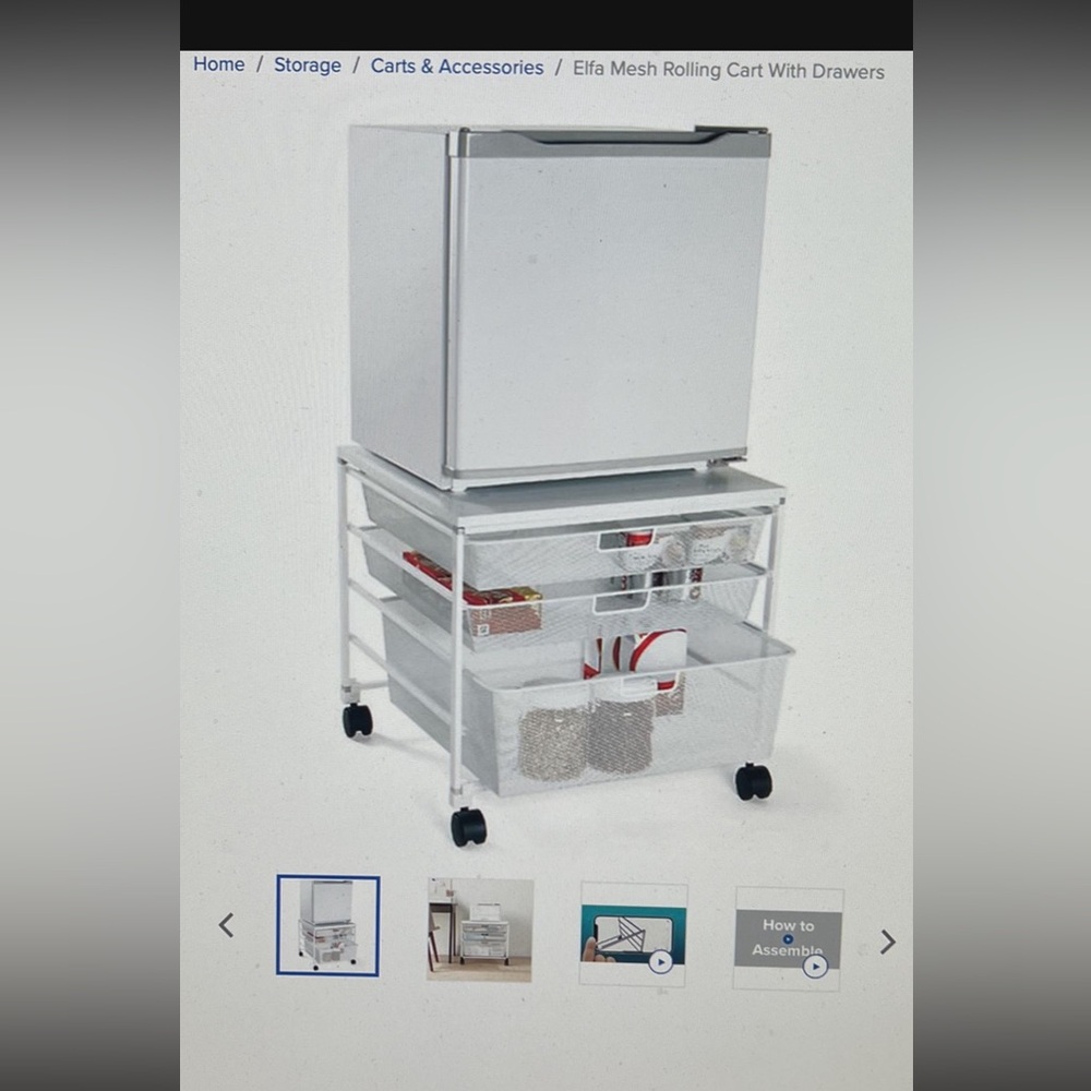 Elfa The Container Store Fridge/Printer Cart